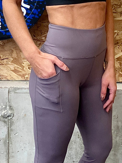 Purple Hurricane High-Rise Leggings with Pocket
